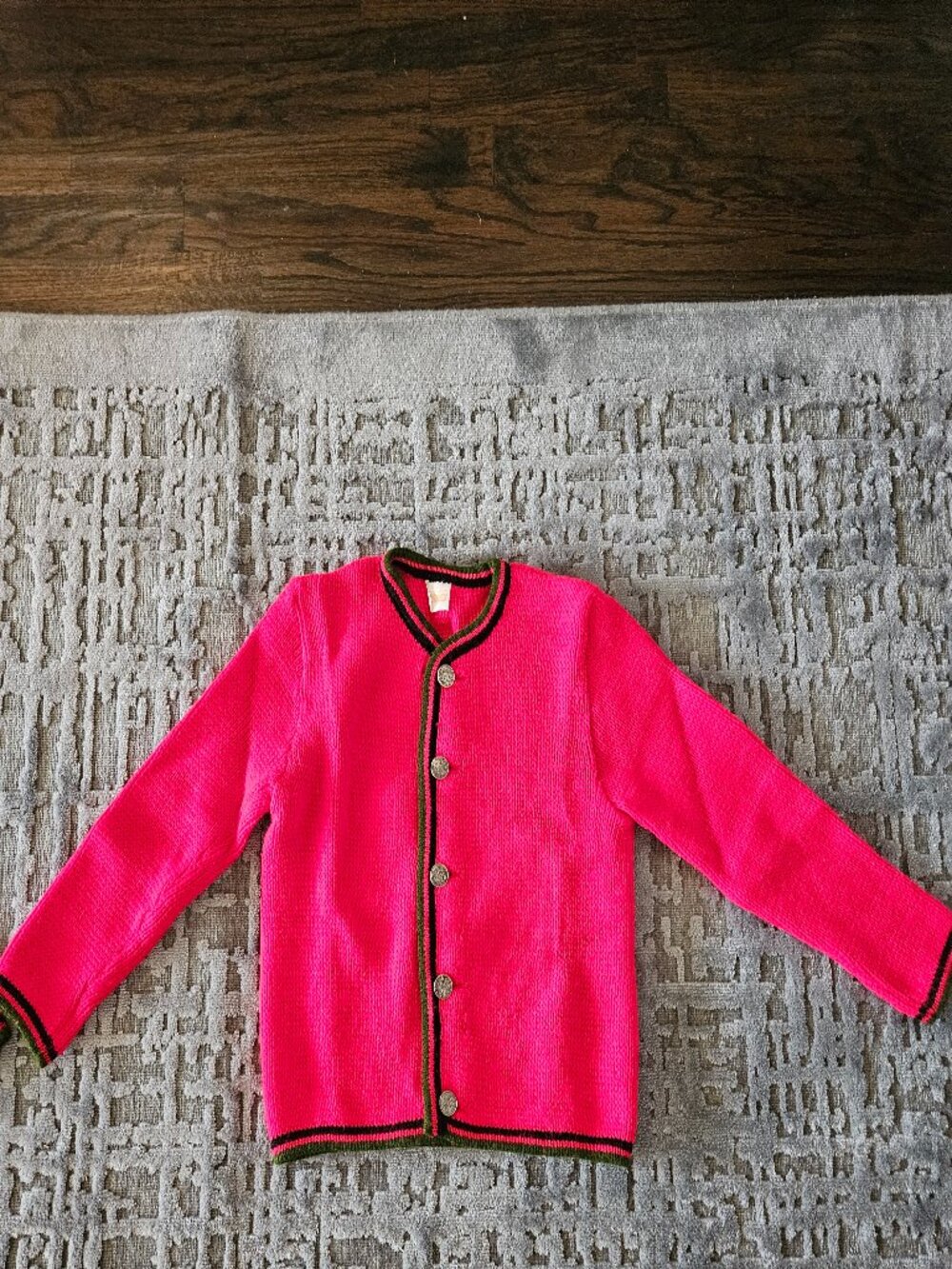 VINTAGE GIRLS GERMAN DORNER RED POLYACRYLIC SWEATER GERMAN GIRLS SIZE 152 =US 12
